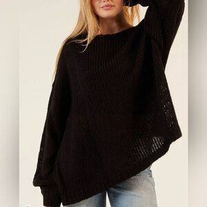 LA Hearts PAC Sun Kimberly Cozy Black Knit Sweater
